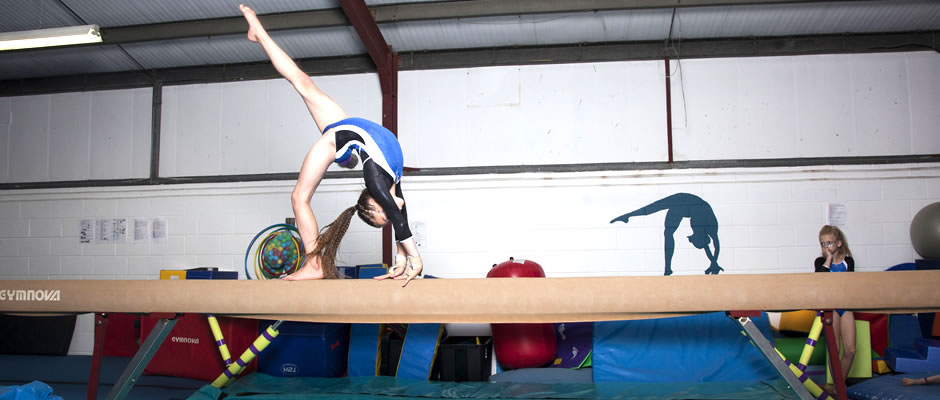 Wantage Gymnastics Centre gymnast on beam 